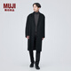無(wú)印良品 MUJI 男式 牦牛絨 切斯特大衣毛呢子風(fēng)衣外套冬季 AD0EC3A 黑色 L（175/100A）