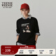 Teenie Weenie小熊女裝時(shí)尚簡(jiǎn)約秋季通勤長(zhǎng)袖T恤休閑寬松打底衫女 黑色 M (165)