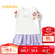 巴拉巴拉童裝女童短袖套裝短裙兩件套兒童衣服寶寶夏裝設計感洋氣 本白10101 100