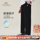 英氏（YEEHOO）男童褲子兒童長(cháng)褲中大童裝運動(dòng)褲秋季吸濕排汗休閑衛褲 黑色 130