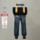 EVISU福神 2025秋新品男士海鷗印花時(shí)尚休閑寬松牛仔褲直筒褲 牛仔藍 常規 32