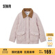 森馬（Semir）棉服女冬季中長(cháng)款輕薄寬松拼接燈芯絨翻領(lǐng)插肩袖棉衣101724112007