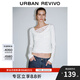 UR【HOT】2025秋季新款女裝魅力拼接蕾絲蕩領(lǐng)長(cháng)袖T恤UWG450190 本白 XL