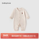 babylove嬰兒連體衣春秋款純棉寶寶哈衣家居服爬服長(zhǎng)袖彩棉新生兒衣服
