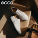 愛(ài)步（ECCO） 日常休閑百搭經(jīng)典板鞋 柔酷7號男鞋470824 白色/棕色41 HL