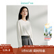 茵曼（INMAN）休閑長(cháng)袖打底衫女桑蠶絲T恤圓領(lǐng)寬松內搭真絲 米白色 M