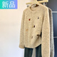 妃奧絨【專(zhuān)柜剪標】卡通小狗刺繡圓領(lǐng)套頭軟糯針織毛衣女秋冬新款設計感 米色 M
