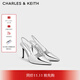CHARLES&KEITH氣質(zhì)通勤高跟尖頭鏈條涼鞋生日禮物CK1-60280467 Silver銀色 36 （230）