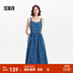 森馬（Semir）牛仔連衣裙女甜酷時(shí)尚個(gè)性2025夏新款元氣滿(mǎn)印純棉背帶裙俏皮 牛仔藍80317 M 160/84A