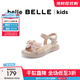 百麗（Belle）時(shí)尚炫彩一字帶涼鞋女童商場(chǎng)同款蝴蝶結涼鞋T3513B64 粉色 28碼
