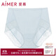愛(ài)慕（Aimer）高腰素色蕾絲邊三角性感舒適女內褲短褲內褲女生AM221662 灰色 1條 L