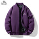 伯希和（Pelliot） 男裝棉服休閑潮流棒球服棉衣大碼寬松插肩袖男外套印花男款冬裝 紫色 M
