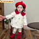 壹號鳳女童冬裝保暖外套嬰幼兒超萌夾棉加厚蘑菇棉衣冬天外出保暖棉服潮 碎花外套 90