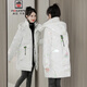 AEMAPE亮面免洗羽絨棉衣棉服女中長(cháng)款韓版寬松冬季外套棉襖2025年新款潮 白色 M (90-110斤拍)