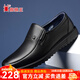 蜘蛛王皮鞋男英倫商務(wù)休閑鞋大碼時(shí)尚一腳蹬套腳中老年爸爸鞋 黑色 42