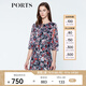 PORTS寶姿  春夏新品女裝優(yōu)雅印花系帶連衣裙A字裙LN8D134HPP027 黑色印花 S (4)