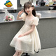 G.duck女童連衣裙兒童夏季2026新款洋氣小女孩寶寶夏裝韓版公主裙子禮服 香檳色 130 cm
