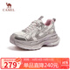 駱駝（CAMEL）銀月戶(hù)外復古老爹鞋厚底休閑鞋 L24A283742A 米/金/粉(女款) 37