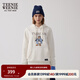 Teenie Weenie小熊秋冬裝學(xué)院風(fēng)藍色T恤索羅娜加絨連帽衛衣套頭衫 象牙白 S (160)