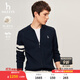 哈吉斯（HAZZYS）男裝 秋冬款毛衣外套簡(jiǎn)約棒球領(lǐng)羊毛開(kāi)衫男ABYZD0BDX37 深藏青色DN XL （180/100A 50）