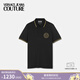 VERSACE JEANS COUTURE/【6期免息】男士V-Emblem刺繡Polo衫 EG89-黑色+金色 2XL