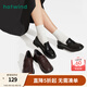 熱風(fēng)（Hotwind）時(shí)尚百搭樂(lè )福鞋女通勤女鞋學(xué)院風(fēng)小皮鞋復古英倫風(fēng)女款小皮鞋 02棕色 36 正碼