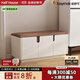 柏夢(mèng)可實(shí)木換鞋凳高端輕奢家用門(mén)口可坐鞋柜入戶(hù)坐凳一體玄關(guān)儲物穿鞋凳 UC-90米白色【87*35*42cm】