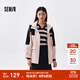 森馬（Semir）森馬外套女中長(cháng)款拼色三防寬松2024春帥氣連帽上衣 紅黑色調00369 M 160/84A