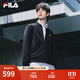FILA 斐樂(lè )官方男子針織長(cháng)袖外套25秋冬季新款時(shí)尚休閑商務(wù)行政棒球服 傳奇藍-NV XL 180/100A/XL
