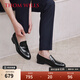 THOM WILLS經(jīng)典便士樂(lè )福鞋男夏季商務(wù)休閑皮鞋縫線(xiàn)鞋懶人一腳蹬真皮男鞋 黑色A1611-1 39 /6.5碼