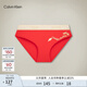 Calvin Klein內衣女士本命年金色龍紋印花ck防夾臀半包臀三角內褲女QF7510AD XAT-胭脂紅 1條 S