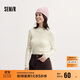 森馬（Semir）毛衣女冬季舒適緊身半高領(lǐng)正肩純色羊毛衫顯瘦打底衫101724107003