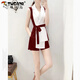 啄木鳥(niǎo)單/套裝 洋氣西服套裝女2025夏季新款韓版時(shí)尚西裝短褲氣質(zhì)兩件套 1870-酒紅色-套裝 M