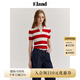 ELAND衣戀POLO衫女基礎款百搭針織短袖舒適毛衣T恤新款 深紅色(21)D/Red S 160