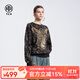 TCH燙鉆滿(mǎn)印圖騰虎頭寬松時(shí)尚長(cháng)袖圓領(lǐng)衫T恤男女同款24秋冬新款 黑色 L