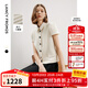 朗姿三醋酸法式復古短袖氣質(zhì)外套女士2024年秋季新款高級感短外套 米白色 M