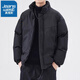 真維斯（Jeanswest）冬季簡(jiǎn)約新款棉衣男士厚款休閑棉服潮牌百搭面包服寬松保暖外套 黑色 XL