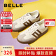 百麗復古拼色德訓鞋新款百搭簡(jiǎn)約運動(dòng)休閑鞋B2614AM5 棕色 37