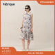 Fabrique桑蠶絲棉印花襯衫領(lǐng)無(wú)袖連衣裙2025夏季新品 霧灰色 M