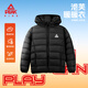 匹克童裝男童棉服冬季2025新款兒童外套夾棉衣服女童小棉襖保暖外出服 【輕薄連帽棉服】黑/標白 130