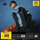 adidas經(jīng)典復古三條紋雙拉鏈寬松夾克外套男女秋季阿迪達斯三葉草 黑色   M