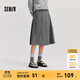 森馬（Semir）[梨形天菜]半身裙女仿毛呢學(xué)院風(fēng)裙子24冬新款A字百褶裙遮胯顯瘦 灰色調00322 L