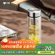 萬象（WANXIANG）雙層玻璃杯V49RL商務(wù)辦公鈦銀色禮盒裝帶濾網(wǎng)泡茶杯情侶便攜水杯