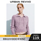 UR【HOT】冬季新款女慵懶休閑花紗Polo領(lǐng)針織衫UWM940058 紫色花灰 S
