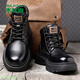 木林森男靴秋冬男士真皮休閑馬丁靴英倫時(shí)尚工裝短靴皮靴男厚底增高靴子 66698712黑色 41