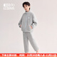 紅豆（Hodo）兒童珊瑚絨睡衣秋冬新品男女童加厚保暖可外穿運動(dòng)親子家居服套裝 男童云霧灰 160cm