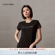 Calvin Klein Jeans夏季女士簡約休閑ck銀色字母出色修身短袖T恤J223860