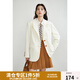 獨束大碼女裝颯爽干練時(shí)尚設計感西裝女微胖mm春季經(jīng)典寬松通勤外套 白色 M (尺碼：1)