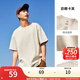 安踏【快干棉】T恤男女同款2025秋季情侶吸濕排汗LOGO寬松休閑t恤 【小logo】奶酪卡其8125-2 M /170