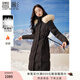香影狐貍毛領(lǐng)長(cháng)款羽絨服2025冬季新款白鴨絨黑色連帽保暖外套大衣 黑色 S